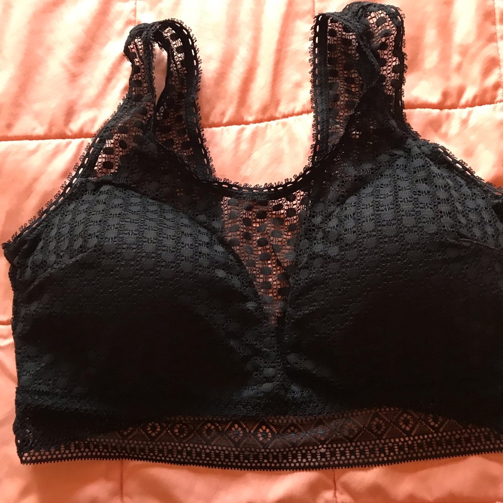Lace bra with low V back